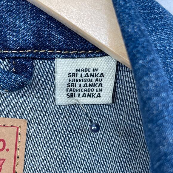 LEVIS Jacket Womens XL Trucker Red Tab Original Denim Cotton Stretch Blue - Picture 9 of 16